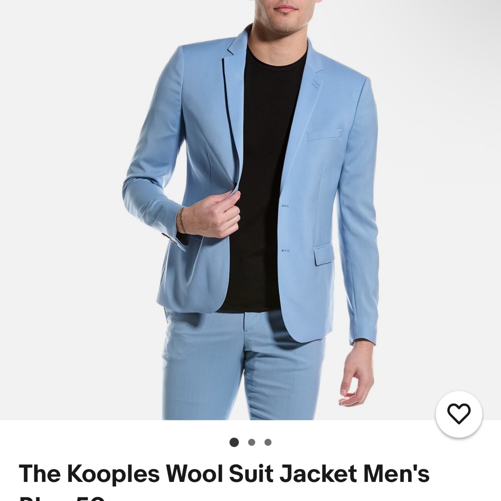 The Kooples Blue Slim-Fit Suit Modern Design
